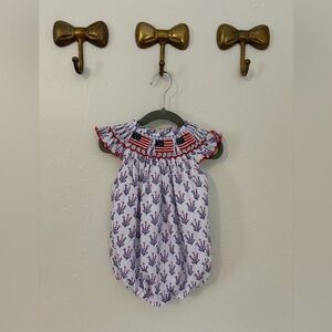 Poppy Kids Co. Patriotic Block Print Bubble 6 months